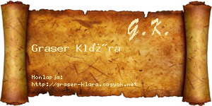 Graser Klára névjegykártya